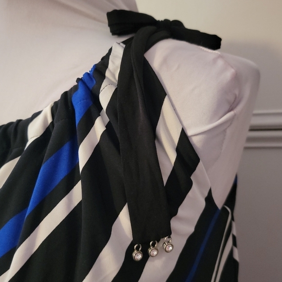Alfani Black, Blue, White Chevron Maxi Dress - Picture 3 of 6